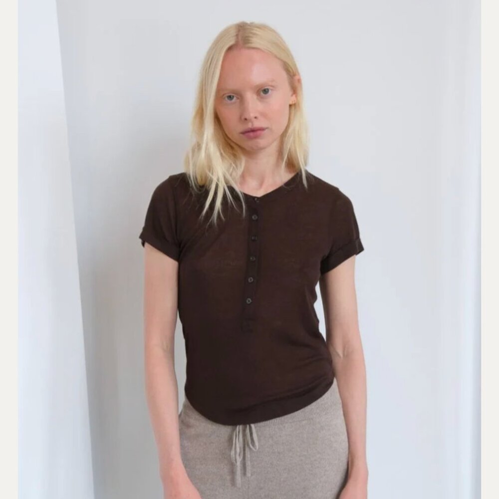 Geel Madeleine Henley (Espresso, size M)